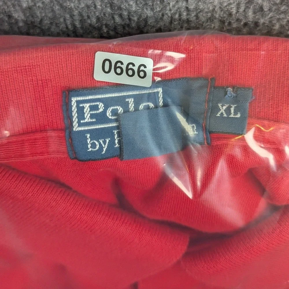 Polo Ralph Lauren Mens XL Red Short Sleeve Cotton Polo Shirt‎ Blue Pony Logo